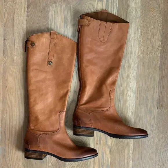 Sam Edelman Penny Riding Boots Tall Leather Brown Equestrian Womens Size 8 - Picture 3 of 13